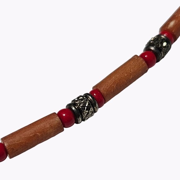 Retro Orange Gemstone Beaded Choker Necklace Boho Statement Fashion Jewelry - Picture 3 of 5